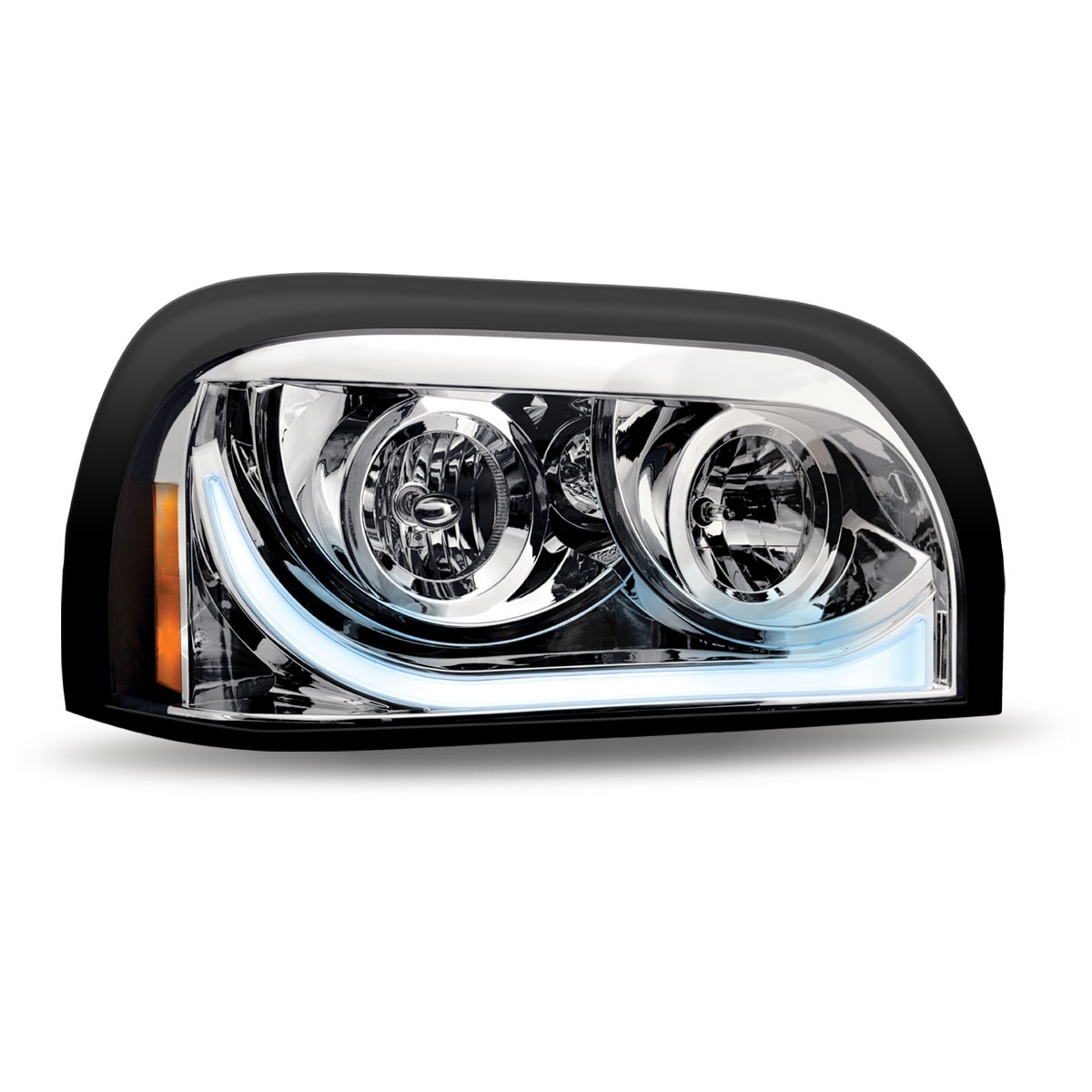 Freightliner Century Halogen Headlight Assembly with LED Strip
