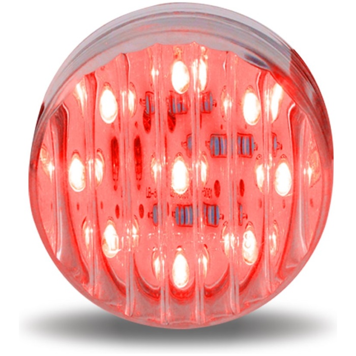 TRUX - 2" Ribbed LED - Clear Red (9 Diodes) - TLED-2TR