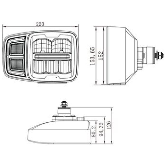 PROSIGNAL - ENS. PHARES DEL (CHASSE-NEIGE) 60W DOT 5x7 N - LED-HL-5X7-SP8 - Image 5