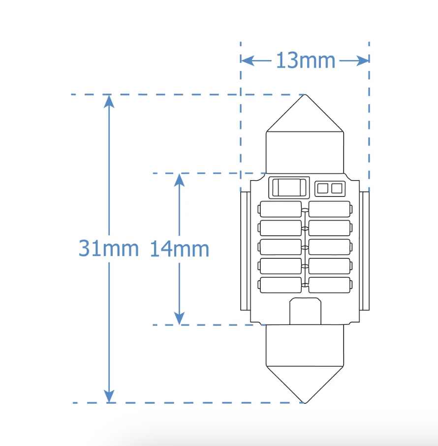 LUMENS - Ampoule DEL – Festoon 32MM – CANBUS Non-Polarity – 2 unités – Blanc - L32MM2W – Image 3