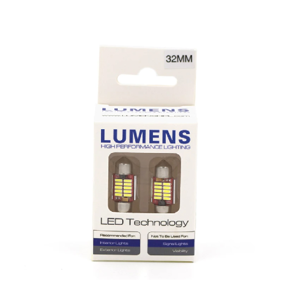 LUMENS - Ampoule DEL – Festoon 32MM – CANBUS Non-Polarity – 2 unités – Blanc - L32MM2W – Image 2
