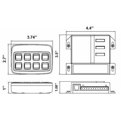 PROSIGNAL - Panneau de contrôle à 8 Boutons poussoir relié à une boîtes de gestion avec relais - 82000Z – Image 2