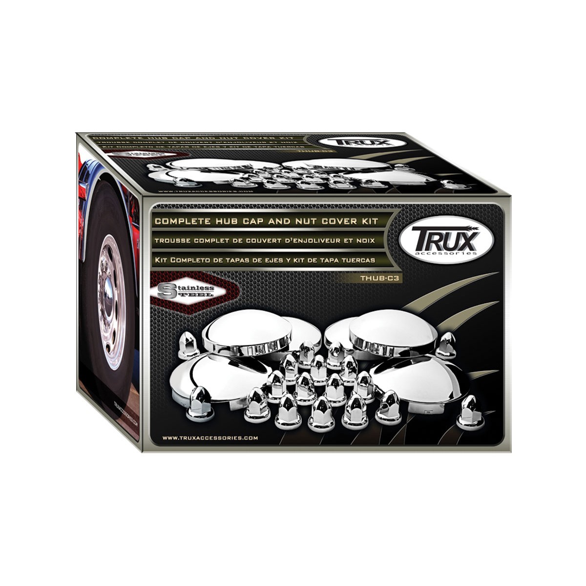 TRUX - Trousse complète de couverts d'enjoliveur et noix en acier inoxidable- THUB-C3 – Image 2