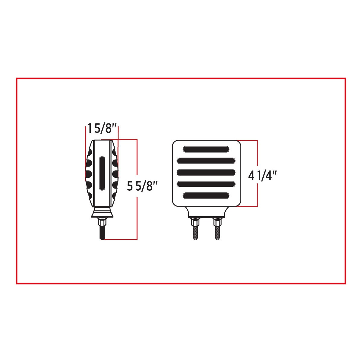 TRUX - Fender Flatline double face carré - Ambre / rouge - (80 diodes) - TLED-FS – Image 2