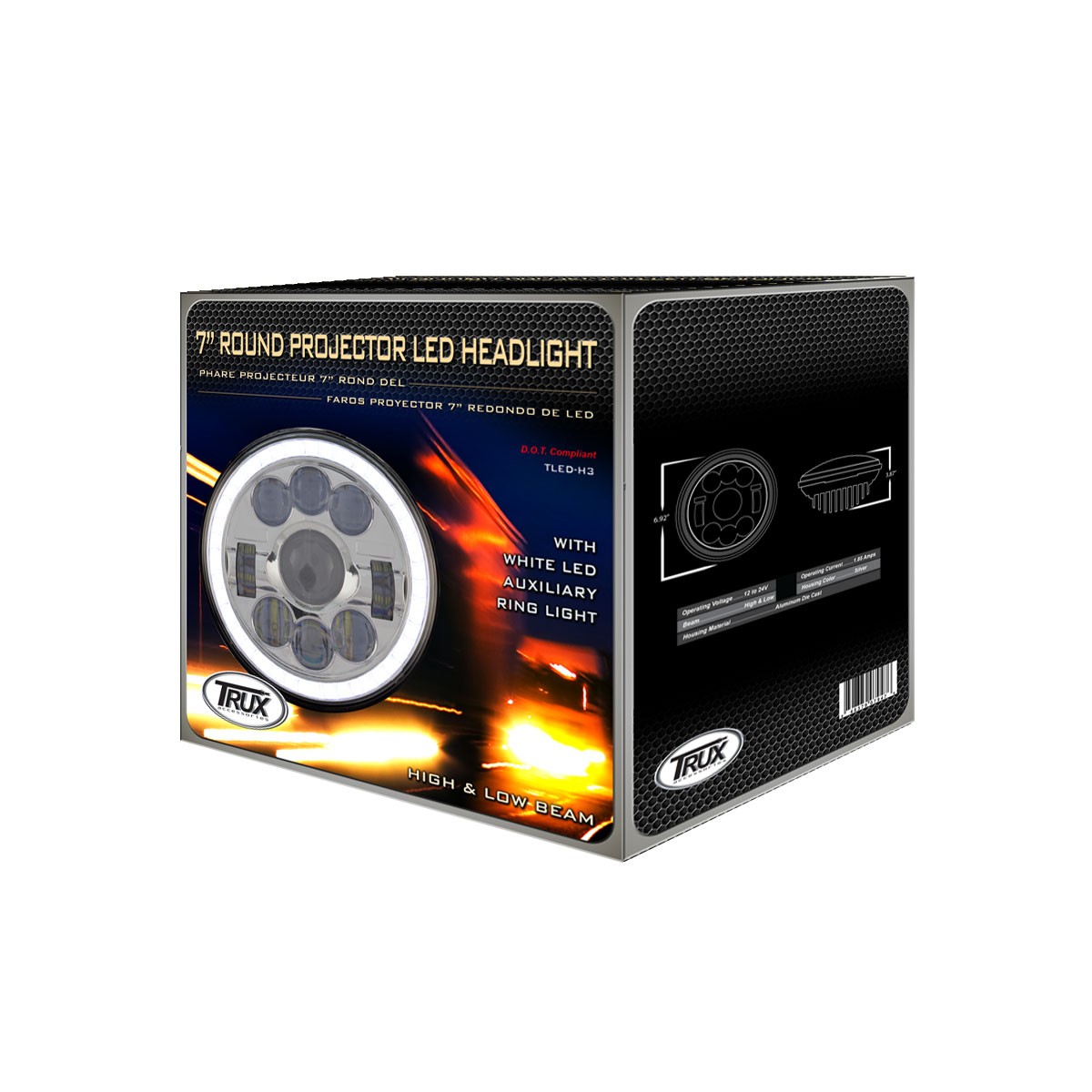 TRUX - Phare projecteur 7 po Rond - TLED-H3 – Image 4