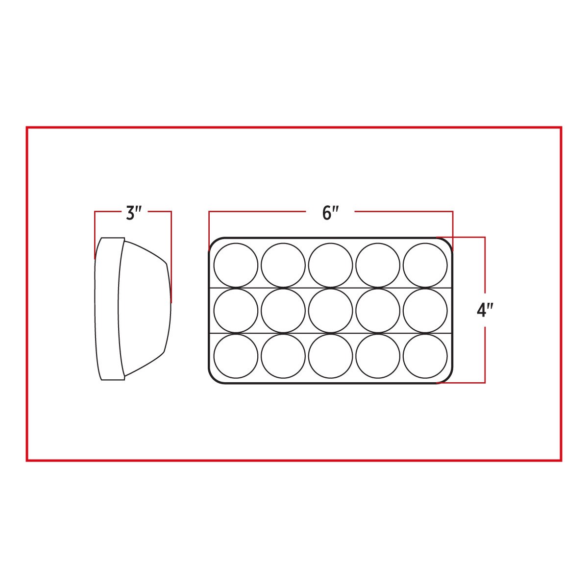 TRUX - Phare avant DEL Économique 4 x 6 po. (15 diodes)- TLED-H5 – Image 4
