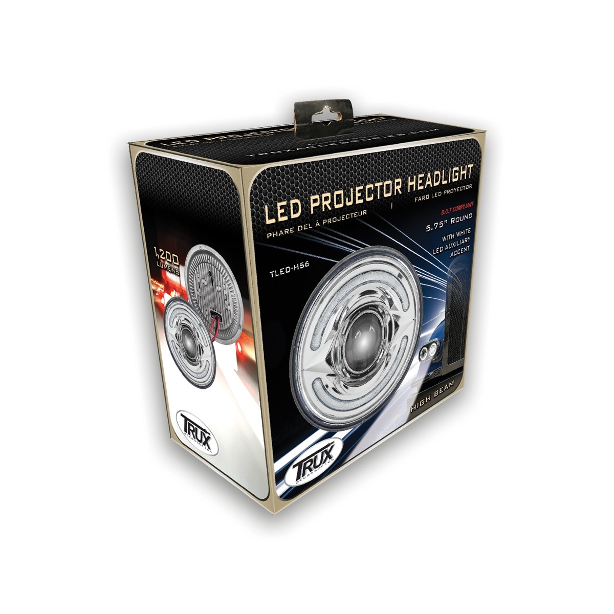 TRUX - Phare projecteur à DEL haut de gamme de 5,75 pouces avec accent auxiliaire blanc - Feux de croisement - TLED-H63 – Image 6