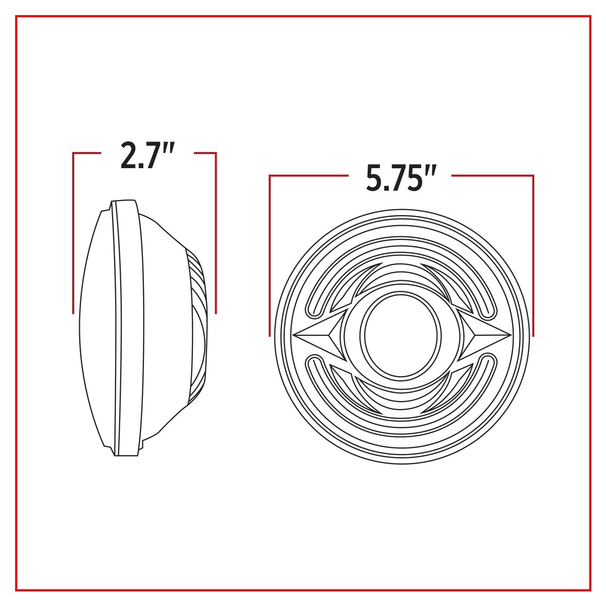 TRUX - Phare projecteur à DEL haut de gamme de 5,75 pouces avec accent auxiliaire blanc - Feux de croisement - TLED-H63 – Image 4